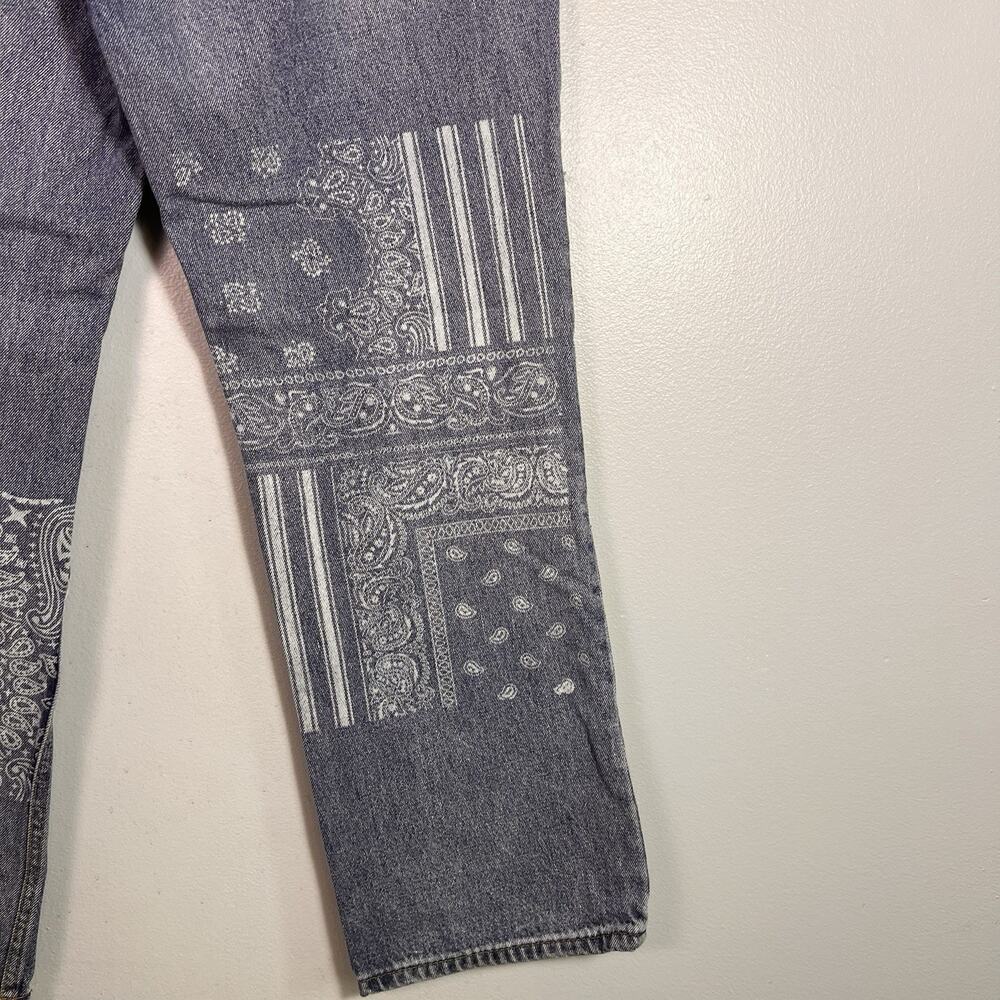 CLEO + Wolf Women's High Rise Straight Jeans Embroidered Patchwork 31x30 Boho - Picture 12 of 16